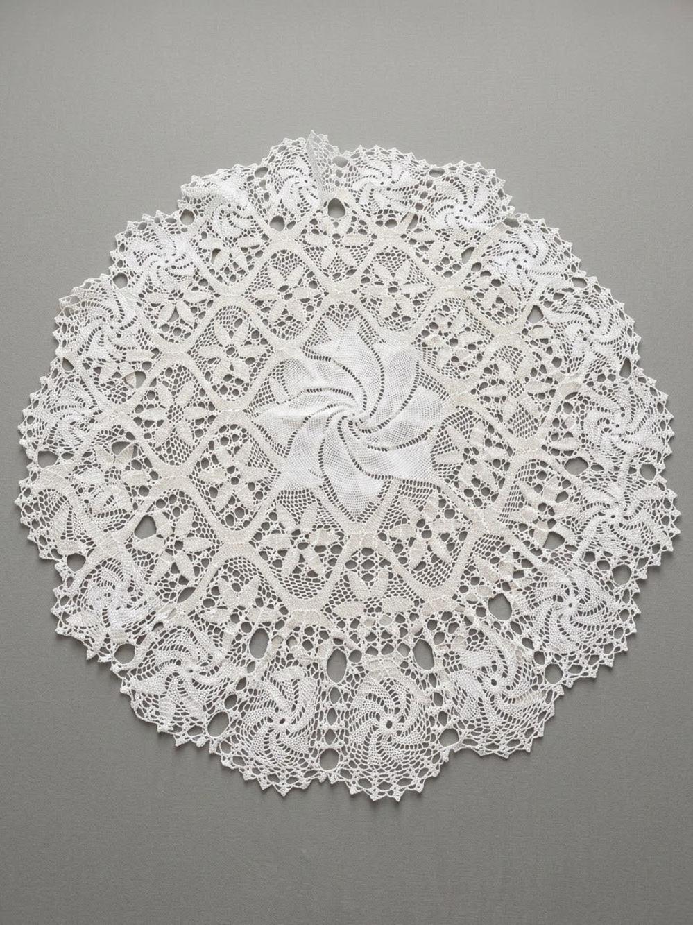 Handmade White Crochet Lace Doily – Decorative Table Accent